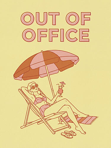 Out of Office Beach Vacation Enseignes reproduction