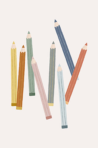 Soft Colored Pencils Art déco reproduction