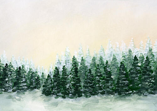Frosted Winter Forest Toile murale reproduction