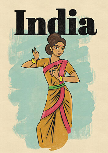Elegant Indian Dancer Art Print by Nicholas