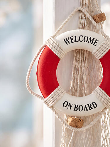 Welcome on Board Lifebuoy Art Print