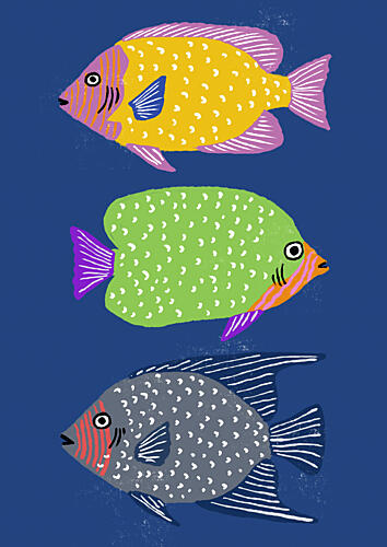 Colorful Ocean Fish Art Print by Nicholas