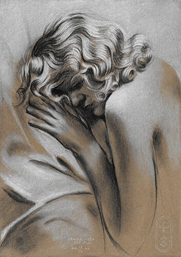 Pensive Woman Figure Vintage reproduction