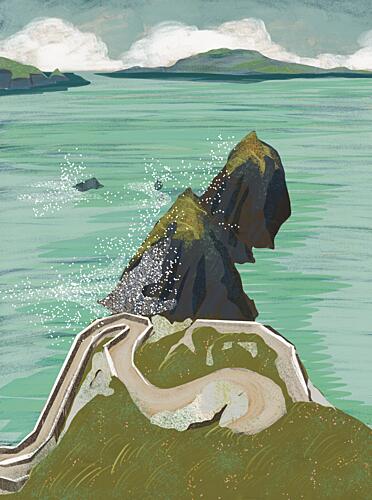 Winding Coastal Road Montagne reproduction