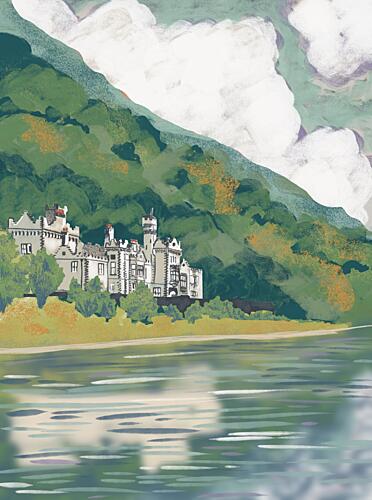 Historic Lakeside Castle Art Print