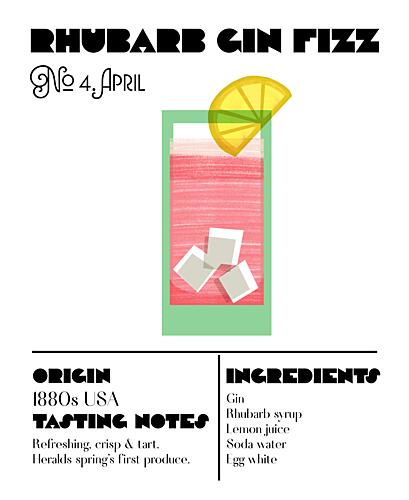 Rhubarb Gin Fizz Art Print
