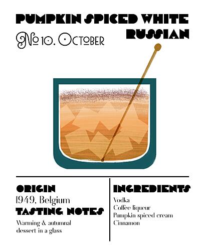 Pumpkin Spiced White Russian Art Print