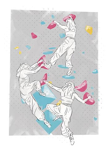 Climbing Collective Art Print by Charlotte Trudgett
