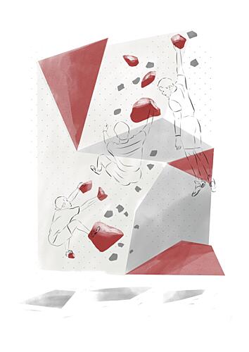 Geometric Bouldering Action Art Print