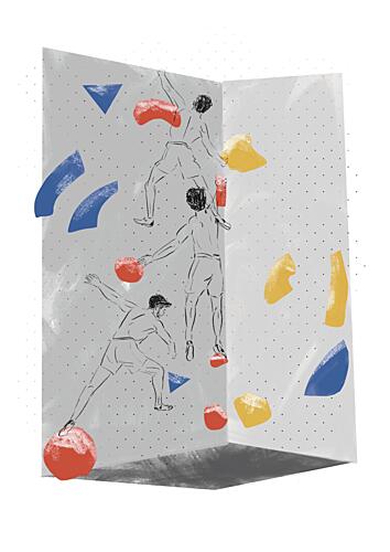Modern Bouldering Climbers Sports reproduction