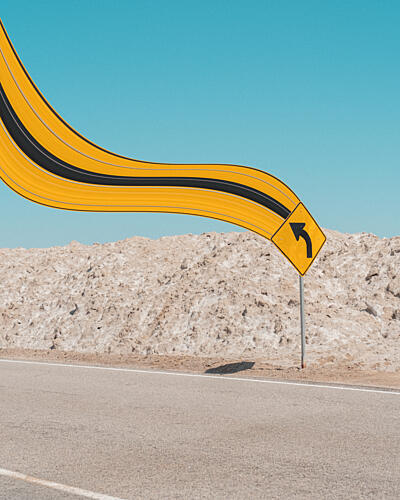 Surreal Road Turn Surréaliste reproduction