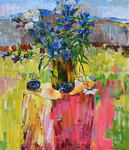 Vibrant Garden Still Life Impressionniste reproduction