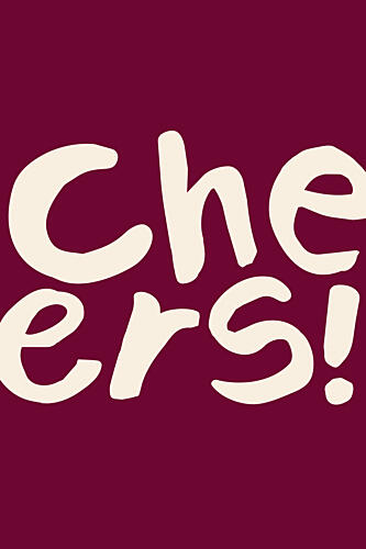 Happy Cheers Text Art Print by Karen Menzenbach