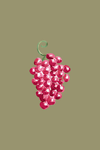Juicy Red Grapes Art Print by Karen Menzenbach