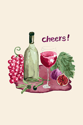 Cheers Wine Still Life Art Print