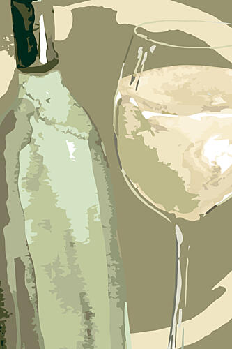 Muted Wine Bottle Glass Art Print