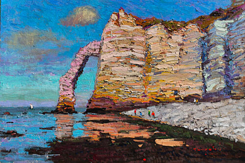 Etretat Cliffs and Arch Art Print by Alexander Shandor