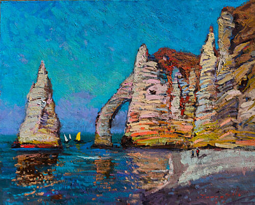 Etretat Cliffs Sea Arch Art Print by Alexander Shandor