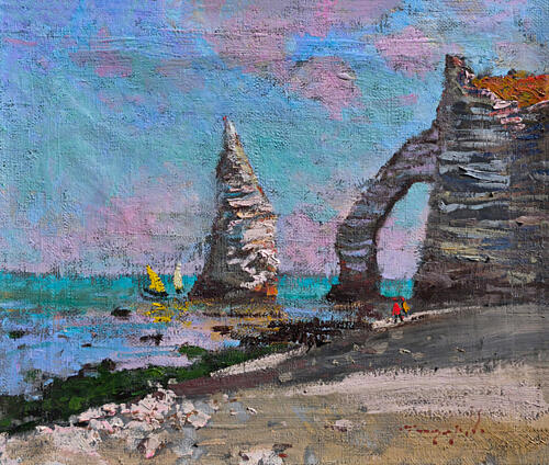 Etretat Cliffs and Arch Art Print by Alexander Shandor