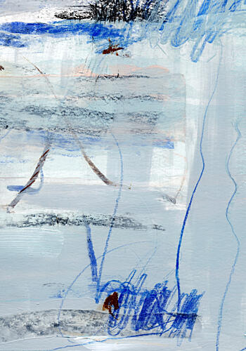 Cool Blue Abstraction Art Print by Uplusmestudio