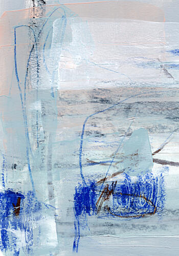 Blue Abstract Flow Art Print by Uplusmestudio