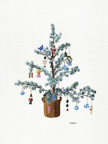 Potted Festive Christmas Tree Vintage reproduction