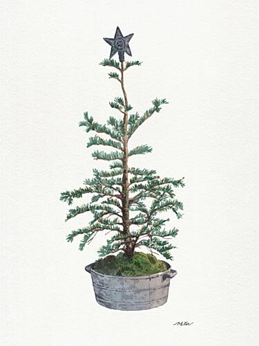 Rustic Christmas Tree Campagne reproduction