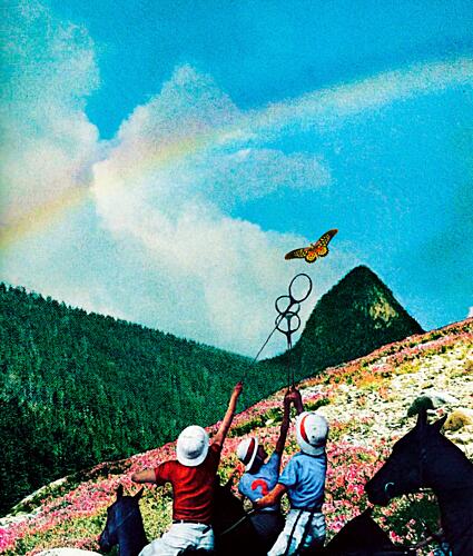 Playful Kids Butterfly Rainbow Art Print