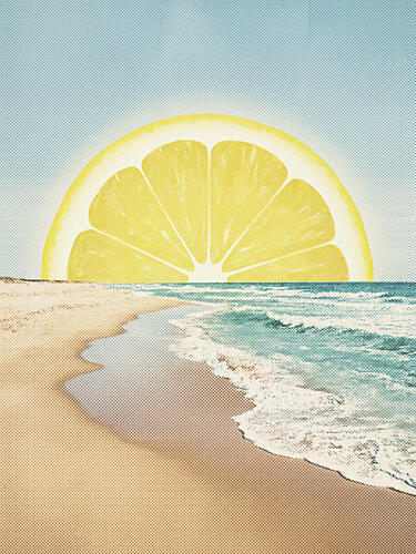 Lemon Summer Shore Surréaliste reproduction