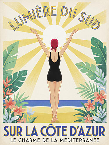 Riviera Sun Embrace Bord de mer reproduction