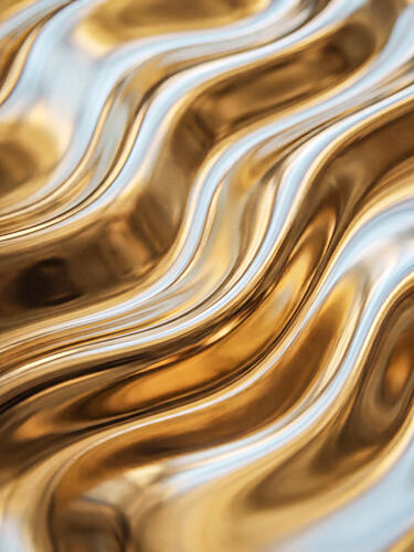 Golden Liquid Waves Doré reproduction
