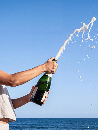 Champagne Ocean Celebration Art Print