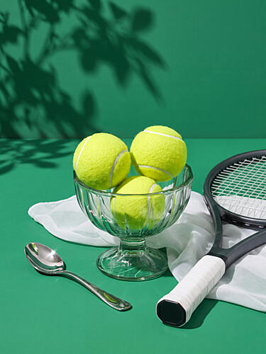Green Tennis Still Life Sports reproduction
