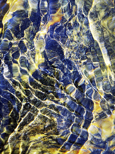 Golden Blue Water Patterns Art Print