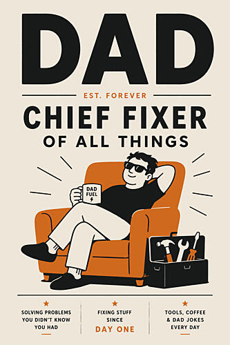 Dad Chief Fixer Café reproduction