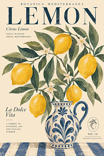 Mediterranean Lemon Still Life Européen reproduction