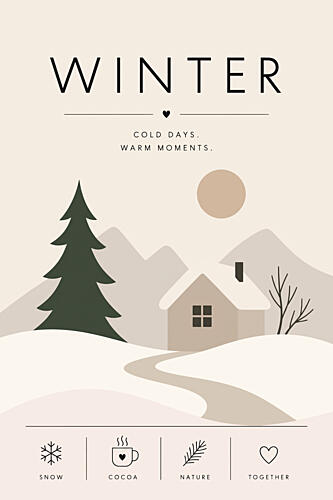 Cozy Winter Scene Art Print