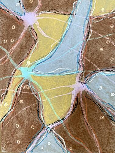 Earthy Abstract Network Art Print by Berit Pihl