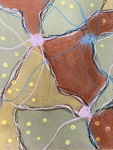 Muted Organic Connections Art Print by Berit Pihl