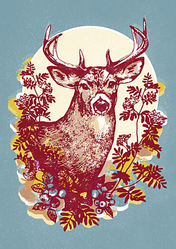 Elegant Forest Stag Vintage reproduction