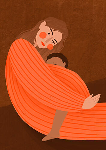 Loving Mother Child Art Print by Bea Muller