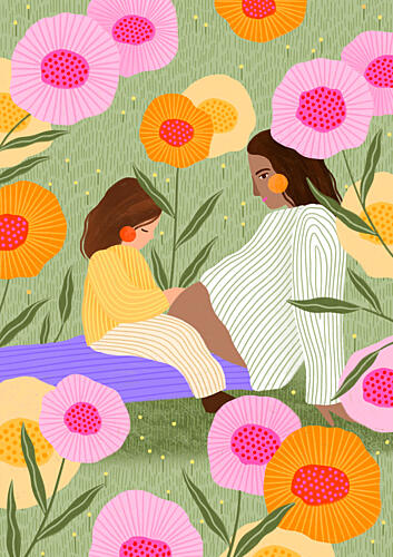 Gentle Day in Flowers Art Print by Bea Muller