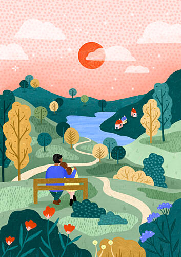 CoupleUnknowns Peaceful Horizon Art Print by Lor Muller