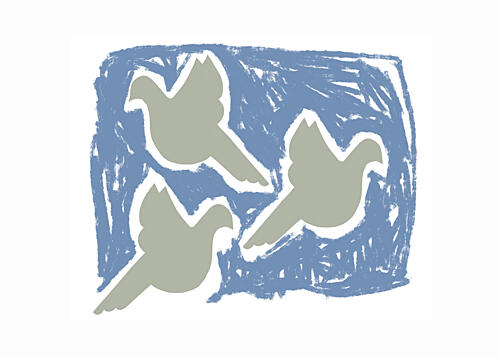 Flying Peace Doves Art Print by Carola Cedell
