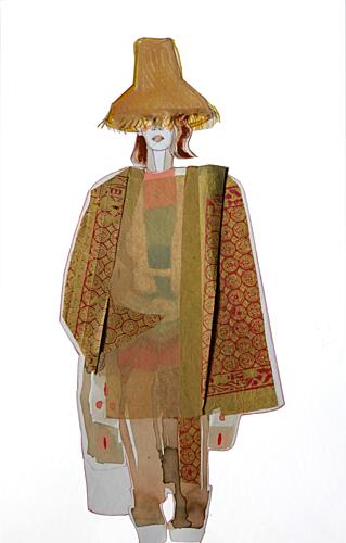 Stylish Figure Straw Hat Mode reproduction