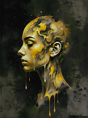 Liquid Gold Woman Surréaliste reproduction