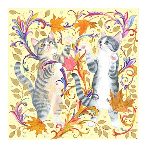 Playful Autumn Kittens Saisons reproduction
