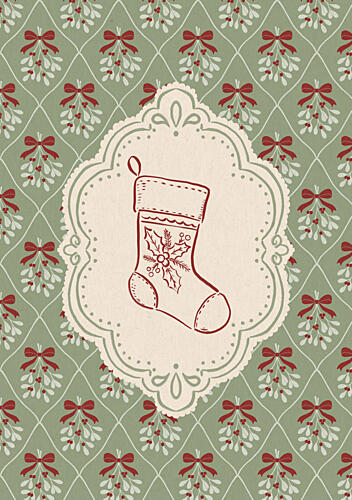Festive Christmas Stocking Vintage reproduction