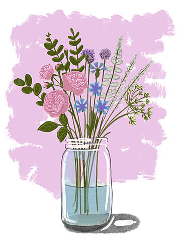 Summer Garden Bouquet Art Print