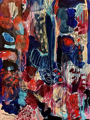 Vibrant Abstract Movement Art abstrait reproduction